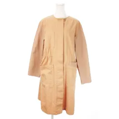 ピーエスポールスミス PS Paul Smith ノーカラーコート スプリングコート 比翼 ドロスト コットン 切替 40 L ピンク コーラル /MN7 ■GY19