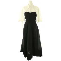 スナイデル SNIDEL 23SS ジャガードベアドッキングワンピース マキシ ロング 五分袖 0 白 ホワイト 黒 ブラック /AT ■OS ■SH