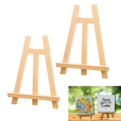 新品 HAPPY SUGAR イーゼルスタンド イーゼル 卓上 額縁 スタンド 三脚スタンド 木製 ポストカード キャンバス スケッチ 絵画 展示会 ２個セット ((大)20㎝×28㎝)