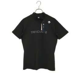 DESCENTE GOLF デサントゴルフ BASIC SERIES モックネック トリコット メッシュ 半袖 Tシャツ DGMXJA07 M ブラック メンズ