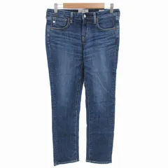 サムシング something HANA テーパードストレートデニムパンツ ジーンズ ジップフライ ローライズ W29 紺 ネイビー SKY38 /OU