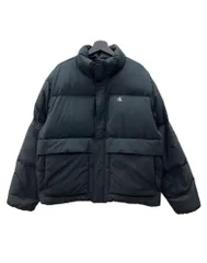 カルバンクライン Calvin Klein Jeans DOWN JACKET ダウン ジャケット ジップアップ 短丈 CK アウター 黒 J326810 ジャケット ロゴ ブラック Mサイズ 104MT-2148