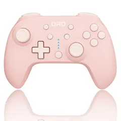 QRD Junior E5 ゲームパッド、ポケットサイズミニコントローラ かわいい、Switch/PC/Android/IOSに対応、ピンク