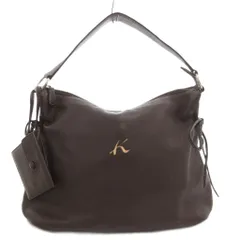 キタムラ Kitamura ワンショルダーバッグ 肩掛け ロゴ リボン レザー 茶 ブラウン /GV