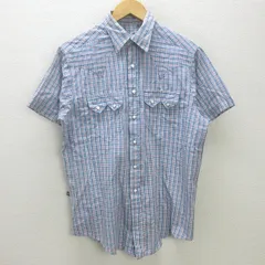 H■USA製■ロックマウント/Rockmount チェック柄 半袖ウエスタンシャツ【15.5】MENS■140【中古】のサムネイル