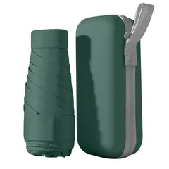 軽量 専用ケース付 折りたたみ傘『グリーン』晴雨兼用 遮熱 uvカット