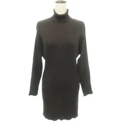 HIROKO KOSHINO ヒロココシノ♪ニット ワンピース ブラック/サイズ38/ネックレスおまけ HIROKO KOSHINO PREMIER 花柄 ニットワンピース 水色 黒M