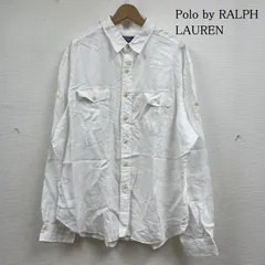 Polo by RALPH LAUREN ポロバイラルフローレン シャツ、ブラウス 長袖 90s 長袖 シャツ 麻 100% リネン ホワイト 無地 ロングスリーブ 大きめ
