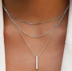 【ホワイト】ネックレス レディース ホワイト シルバー  3連 レイヤード 重ね付け シンプル おしゃれ 韓国風 アクセ チェーン アクセサリー ギフト トレンド ファッション