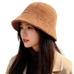 【新品】 [Alicret] 帽子 レディース 冬 バケットハット レディース ハット 秋冬 防寒 暖かい ふわふわ 厚手 折りたたみ あったかい 小顔効果 美しいシルエット かわいい 保温 バケハ 女優帽子 bucket hat women(オレンジ) 0