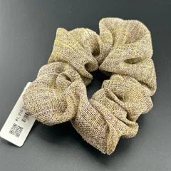 【新品】【ネコポス】定価1210円 ヘアアクセサリー ヘアゴム シュシュ ブラウン◆ベージュ