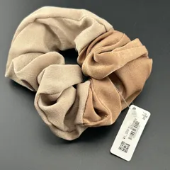 【新品】定価1320円 ヘアアクセサリー ヘアゴム シュシュ ブラウン ベージュ◆