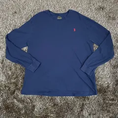 ポロ ラルフローレン ネイビー コットン 長袖 Tシャツ XL