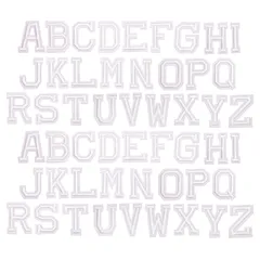 刺繍ワッペン 52枚セット アイロン A-Z アルファベット アップリケ ワッペン アルファベット 幼稚園 保育園 かわいい YFFSFDC 刺しゅうパッチ (H)