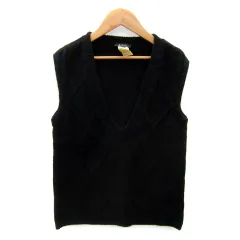 アーペーセー A.P.C. ニットベスト プルオーバー ミドル丈 Vネック M 黒 ブラック /SY44のサムネイル