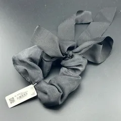 【新品】定価1870円 ヘアアクセサリー ヘアゴム シュシュ ブラック リボン 大きめ◆