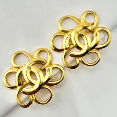 希少品 シャネル ヴィンテージ イヤリング ココマーク フラワー コメ有96P GP ゴールドカラー