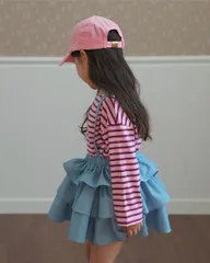 韓国子供服◆ボーダーロンT piglet longT-slow grow 100/110/130サイズ