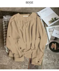 ブラウス シャツブラウス レディース ブラウス キーネックブラウス ブラウス 夏 スキッパーシャツ スキッパーブラウス 長袖 シャツ トップス レディース 秋 vネック ブラウス オフィス 長袖 クーポンで7分袖 ゆったり 大きめ