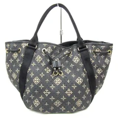 ラシット トートバッグ 巾着 モノグラム パンチング PVC レザー 鞄 ブランド レディース ブラック russet 【中古】