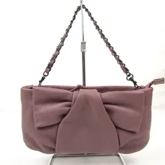 レベッカテイラー ハンドバッグ チェーンバッグ リボン レザー パーティ 鞄 ブランド レディース パープル REBECCA TAYLOR 【中古】のサムネイル