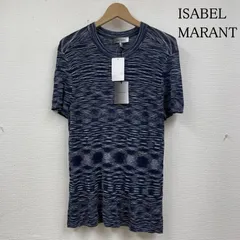ISABEL MARANT イザベル マラン ニット、セーター 半袖 半袖 Tシャツ スペースダイ クルーネック 薄手 ニット カットソー 伸縮 タグ付き
