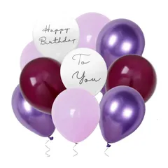 誕生日 紫 バースデー 飾り バルーン  風船 男の子 女の子 くすみ メタル MIX ゴールド ブルー ピンク グリーン パープル キラキラ メタリック　大量　セット　誕生会　パーティー