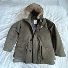 DANTON ダントン タッサー ダウン ジャケット ファー付き ラクーン オリーブ　ミリタリー  40