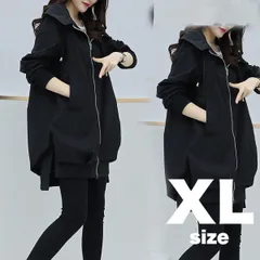 マウンテンパーカー　ブラック　XL　アウター　コート　カジュアル　フード　ロング 上着 大人 きれいめ