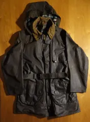 Vintage Barbour ソルウェイジッパー 1984年製 2ワラント YKK棒ジップ C44 フード付 極美品 バブアー オイルドジャケット ビンテージ