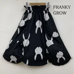 FRANKYGROW フランキーグロウ スカート ロングスカート QUILTING SWITCHING SKIRT BLACK RABBIT ウエストゴム ロング 変形 フレア スカート うさぎ キルティング
