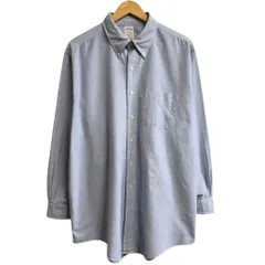 USA製 Brooks Brothers ブルックスブラザーズ ボタンダウンシャツ コットンシャツ 無地 ポケット付き 長袖シャツ ライトブルー 青 No.H985