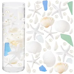 新品 PH PandaHall 320個 8種 海洋生物デコレーション ヒトデ 天然シェルセット パールセット 巻き貝 樹脂シェル 飾りセット ヒトデセット 巻き貝セット 手作り飾り