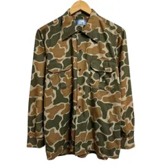 STEEL ダックハンターカモ 迷彩柄 総柄 柄シャツ フラップ付きポケット 長袖シャツ 多色 サイズ41 No.H989