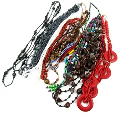 ネックレス チョーカーなど 18点セット アクセサリー ビーズ エスニック ストーン まとめて 大量 レディース 【中古】