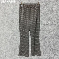 JEANASIS 幾何学模様 フレアパンツ ブラックとホワイト Fサイズ
