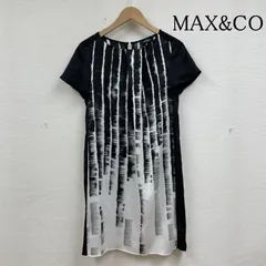 MAX&CO マックスアンドコー ワンピース ひざ丈スカート 半袖 ワンピース タイト バイカラー ペイント とろみ ワンピース モノトーン ひざ丈 ミニワンピのサムネイル