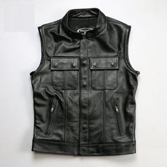 63 LEATHERS レザーベスト クラブスタイル バイカーベスト MC - メルカリ