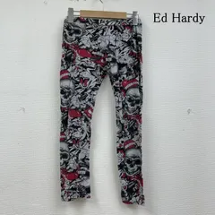Ed Hardy エドハーディー レギンス、トレンカ レギンス トレーニングウェア 総柄 ハート ロゴ スカル プリント スポーツパンツ フィットネス