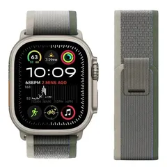 【Green Gray】ナイロントレイルループバンド Apple Watch  バンド 対応サイズ：Ultra：49mm s10：46mm 45mm 44mm 42mm  対応AppleWatch Series 1〜10、SE、Ultra1〜3