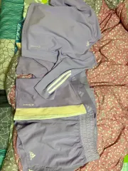 アディダス 紫 ランニング 半袖 ハーフパンツ レギンス セット まとめ S