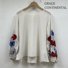 GRACE CONTINENTAL グレースコンチネンタル カットソー 長袖 マルチフラワー バルーンスリーブトップ 刺繍 ブラウス カットソー 長袖 1734 1126-0