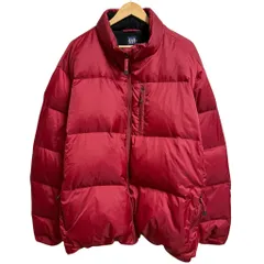 GAP ギャップ ダウンジャケット アウター フリースライニング フルジップ ポケット付き 赤 レッド XLサイズ No.H999