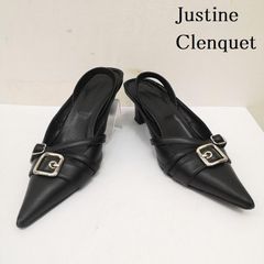 フィービー期CÉLINE Vネック黒ポインテッドトゥ フラットシューズ 34.5