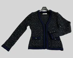 新品　Ｒｅｎｅ　リボンニットカーディガン　ダークネイビー×ホワイト　34 2025年最新】Rene カーディガンの人気アイテム - メルカリ