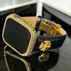 ゴールドブラック　アップルウォッチケース　カバー　保護　ギフト　　38 40 41 42 44 45 46 49 キラキラ　ベルト 本革　リアルレザー　バンド セット series2/3/4/5/6/7/8/9/10/11　se　  Ultra