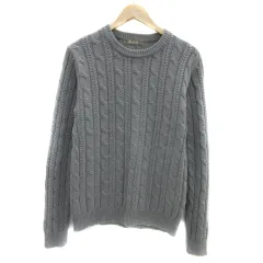 ナノユニバース nano universe ニット セーター 長袖 ラウンドネック ケーブル編み S グレー /YS32