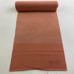 反物 秀品 小紋 波 幾何学 赤茶 正絹 【中古】