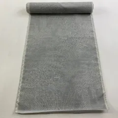 反物 秀品 紬 樹木 建物 灰緑 正絹 【中古】