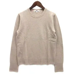 ユニクロ UNIQLO カシミヤ100％ クルーネック セーター 長袖 ニット ベージュ S 439162